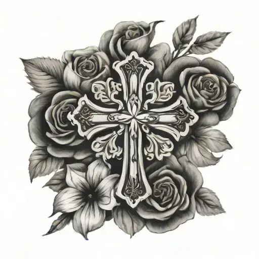 memorial tattoo for my grandmother cross  tattoo design idea