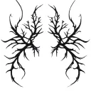 Smooth, branching lines like soft energy veins. Organic and calm, no shading, natural anatomical flow. tattoo design idea