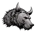 Viking Bear Head tattoo design idea