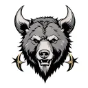 Viking Bear Head tattoo design idea