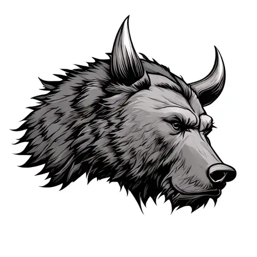 Viking Bear Head tattoo design idea