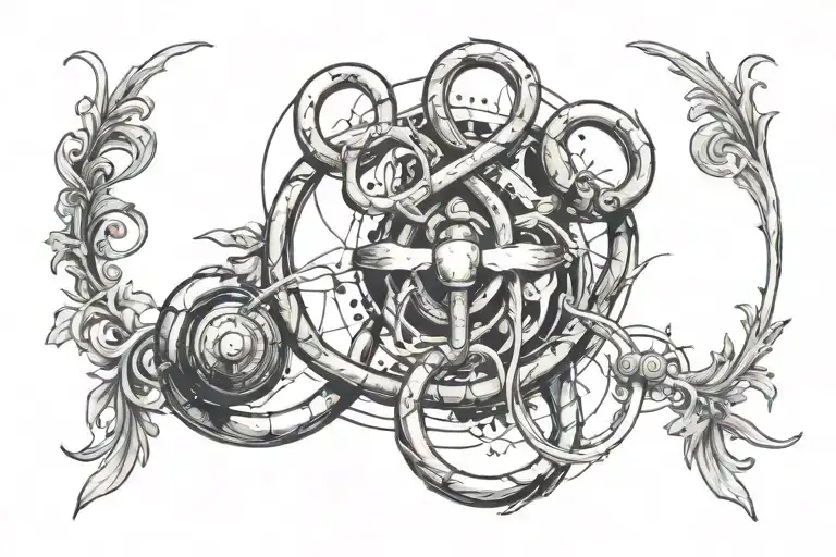 Design a tattoo of a stethoscope intertwined with a Rorschach inkblot, representing the blend of medical practice and psychological interpretation tattoo design idea