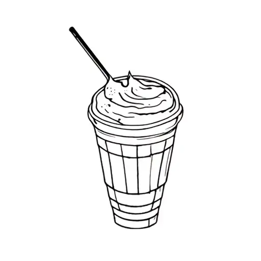 iced coffee tattoo design idea