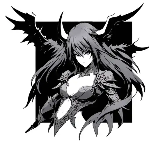 Anime Overlord Albedo tattoo design idea