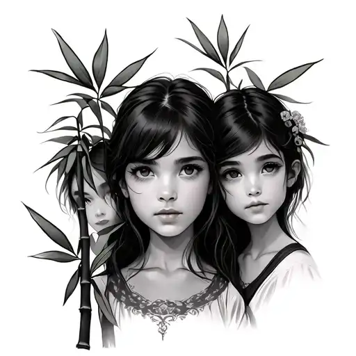 3 bamboo stalks representing my daughters tattoo design idea