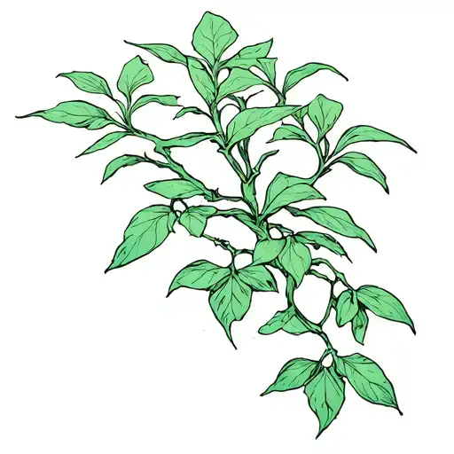 jade plant vines tattoo design idea