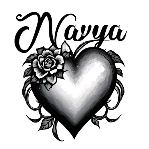 "Navya" Heart shape tattoo design idea