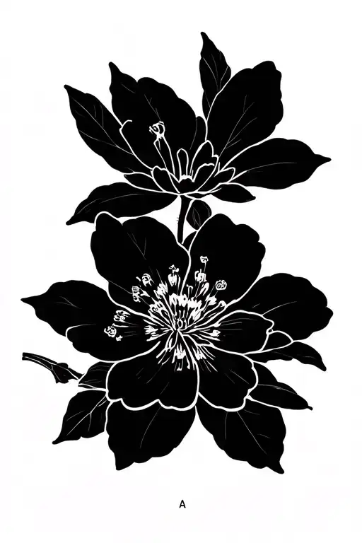 blossom flower with Kayla name incorporated tattoo design idea