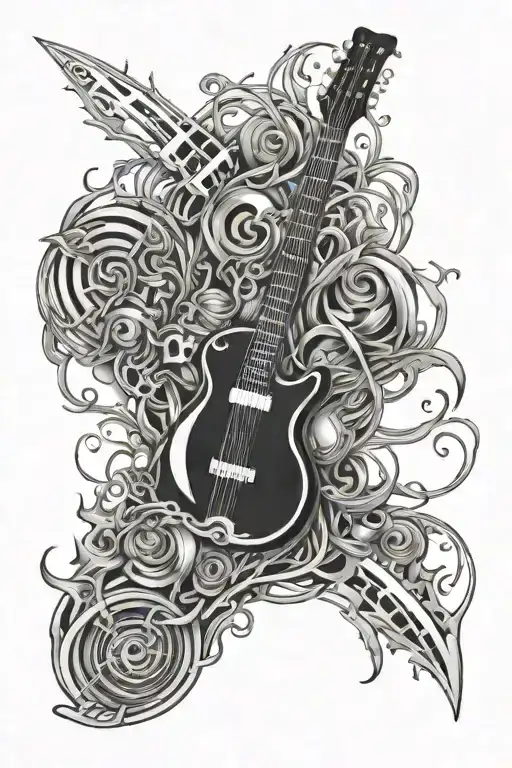 Musica metal music tattoo design idea