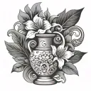 vase broken tattoo design idea