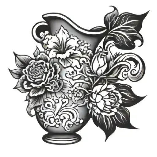 vase broken tattoo design idea