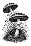 Trippy Mushroom tattoo design idea