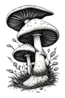 Trippy Mushroom tattoo design idea