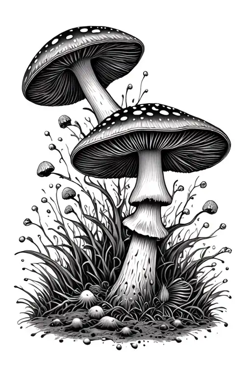 Trippy Mushroom tattoo design idea