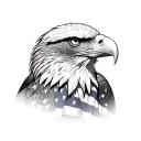 bald eagle with American flag tattoo design idea