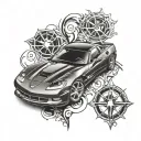 c6 corvette tattoo design idea