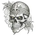 skull face tattoo design idea