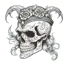 skull face tattoo design idea