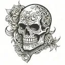 skull face tattoo design idea