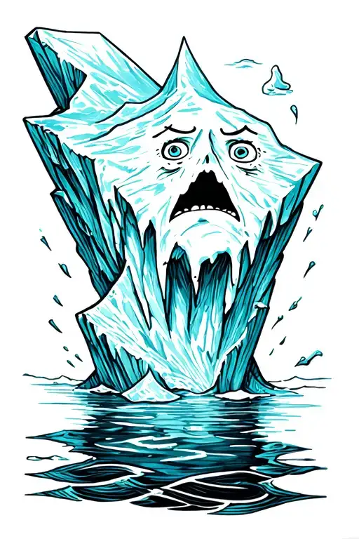 Happy Iceberg on the tip and sad under the water tattoo design idea