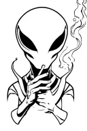 alien smoking a joint tattoo design idea