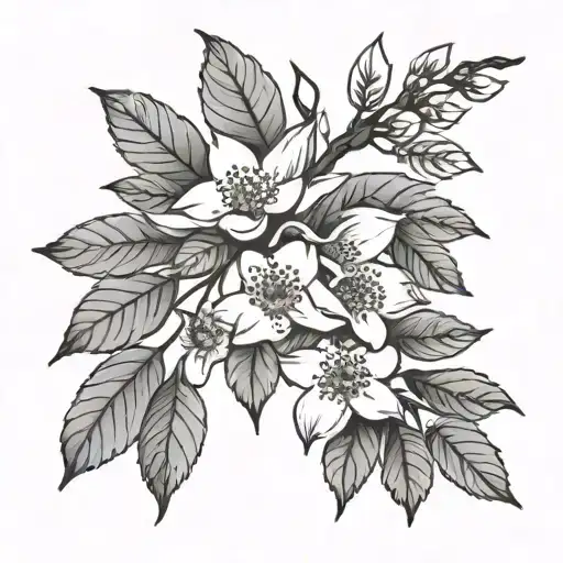 memoria dogwood tree branch with "pawpaw" and date tattoo design idea