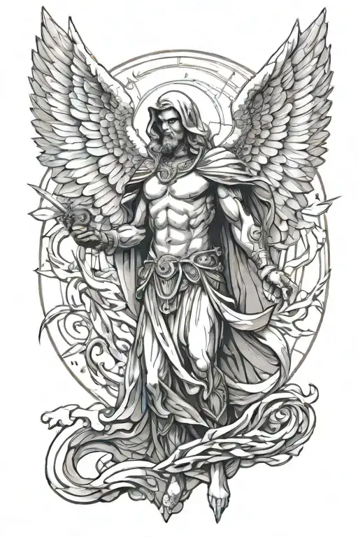 Archangel Azrael tattoo design idea