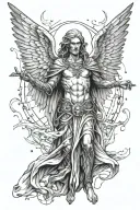 Archangel Azrael tattoo design idea
