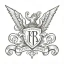 Armstrong crest featuring kids initials kkr tattoo design idea