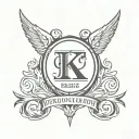 Armstrong crest featuring kids initials kkr tattoo design idea