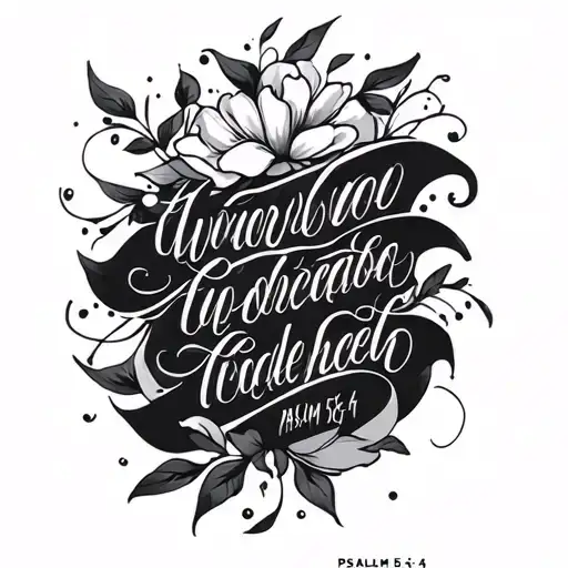 psalm 56:3-4 in elegant cursive script tattoo design idea