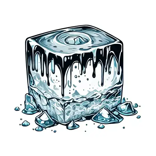 Melting Ice Cube tattoo design idea
