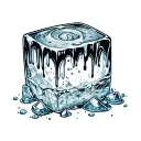 Melting Ice Cube tattoo design idea