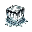 Melting Ice Cube tattoo design idea
