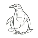 penguin made out of the letters S and B 3D representation tattoo design idea