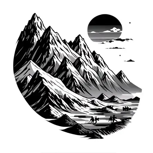 Running Tengri mountain with threes tatto design tattoo design idea