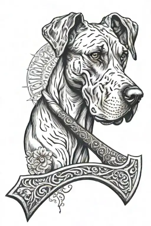 great dane axe made tattoo design idea