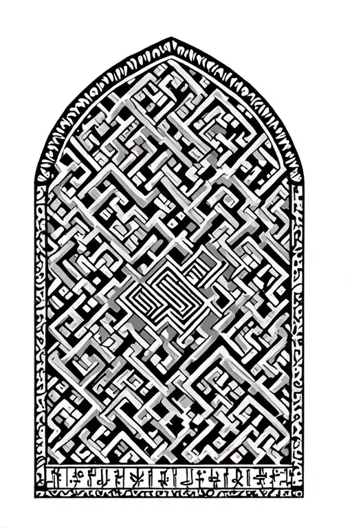Palestinian kuffiyah pattern tattoo design idea