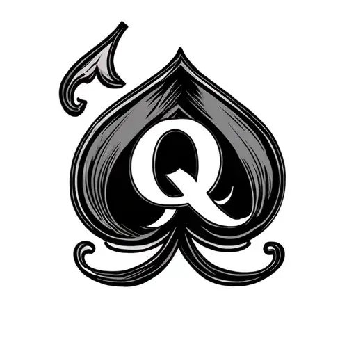 spade with a q in the center tattoo design idea