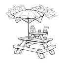 picnic table ice cream tattoo design idea