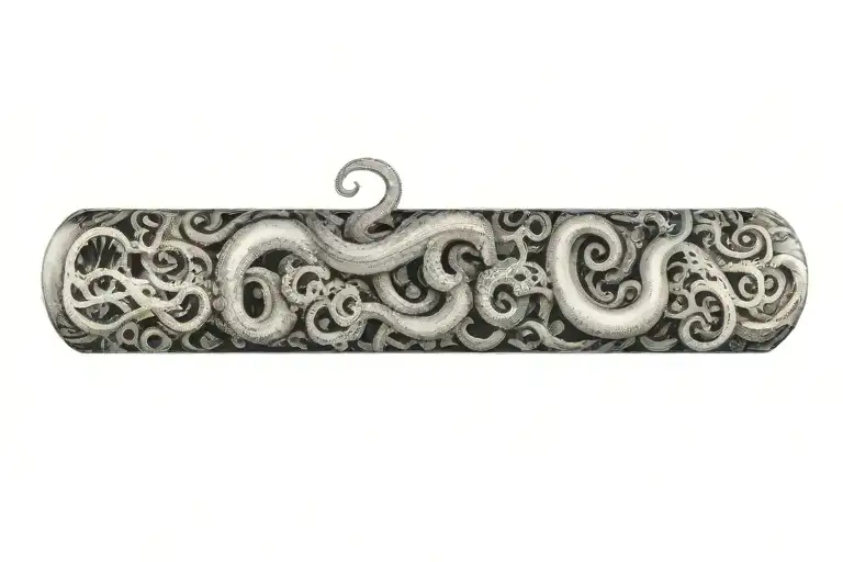 tentacles wrapping gustave dore style tattoo design idea