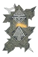 enki sumerian god tattoo design idea