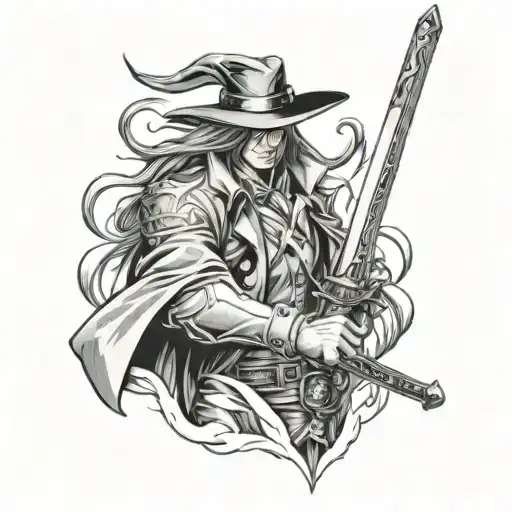 alucard from hellsing ultimate full sleeve tattoo  tattoo design idea