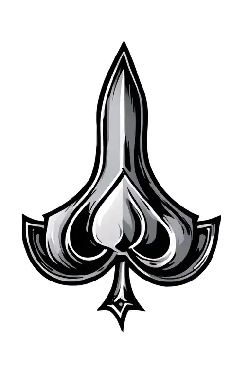 spade with Q inside tattoo design idea