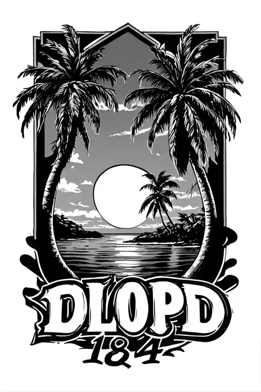 Florida background theme the number 1804 on the bottom my username DLOPD all caps and bolded on top of the background  tattoo design idea