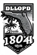 Florida background theme the number 1804 on the bottom my username DLOPD all caps and bolded on top of the background  tattoo design idea