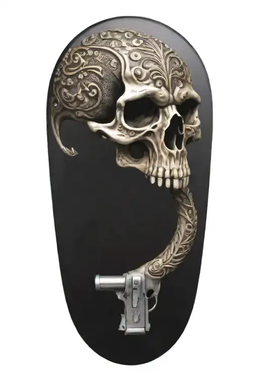 don't tread on me flintlock pistols  tattoo design idea