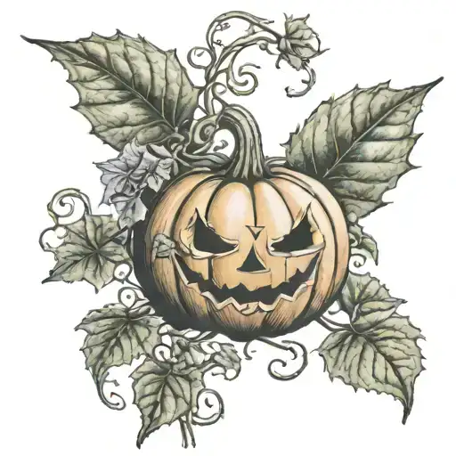 pumkin and ivy vines wrapped tattoo design idea