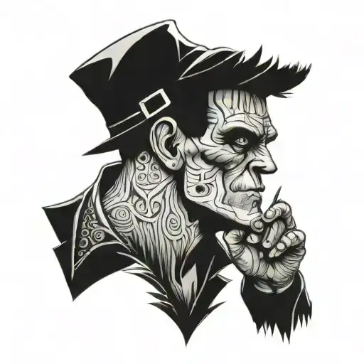 Frankenstein tattoo design idea