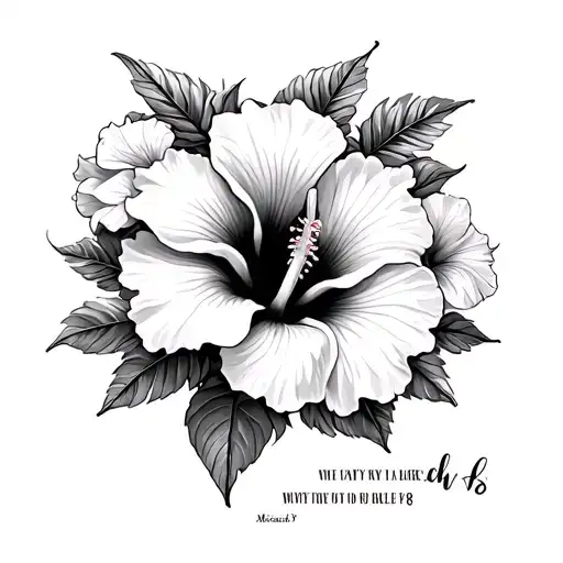 Hibiscus flowers with bible verse Micah 7:8 tattoo design idea